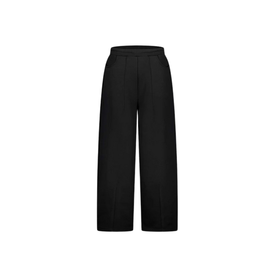 BASICS BLACK STRAIGHT-LEG SWEATS